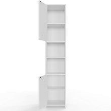 Deuba Mobile alto bagno armadio salvaspazio 180x30x30cm 6 mensole 2 scomparti ante chiusura magnetica bianco