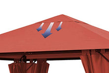QUICK STAR Tetto di ricambio per gazebo da giardino 3x4m Rosso-arancio