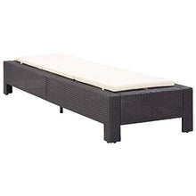 vidaXL Lettino Prendisole Regolabile Robusto con Cuscino Spesso Foderato con Zip Sdraio Chaise Longue Telaio in Acciaio Marrone in Polyrattan