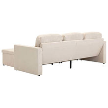 vidaXL Divano Letto Modulare a 3 Posti Divano Componibile per Tre Persone Divanetto Poltrone Arredo per Salotto Arredamento Crema in Tessuto