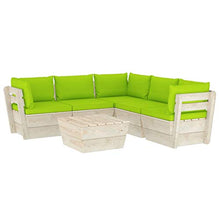 FAMIROSA Set Divani da Giardino su Pallet 6 pz con Cuscini Legno Abete-3539