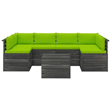 vidaXL Set Divani da Giardino su Pallet 7 pz con Cuscini Massello Pino