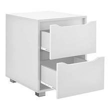 [en.casa] Comodino da Notte a 2 Cassetti 53,5 x 40 x 48 cm Cassettiera e Portaoggetti Capiente Mobile da Divano/Letto in Design Moderno - Bianco