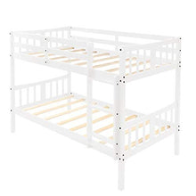L.W.S Mobili per Camera da Letto Letto Bianco Twin Over Twin Bunk Bed Separabile Letto Matrimoniale di Gomma separabile