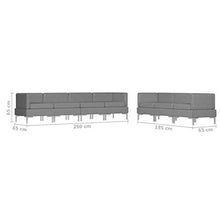 FAMIROSA Set di Divani 7 pz in Tessuto Grigio Scuro-2870