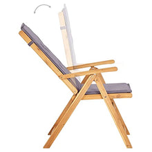 vidaXL 2X Legno Massello di Acacia Sedie Reclinabili da Giardino 5 Posizioni con Cuscini e Braccioli Rustiche Robuste Comode Seggiole Marrone