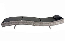 Mendler Lettino Regolabile da Esterno Savannah Acciaio polyrattan 220x70x88cm Grigio con Cuscino Nero