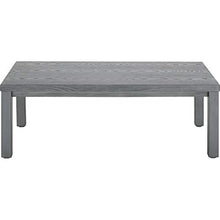 Meubletmoi - Tavolino rettangolare da giardino in alluminio grigio con decorazione in legno – VESUVE 7464