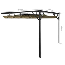 vidaXL Gazebo da Giardino con Tetto Retrattile 3x3 m Talpa 180 g/m²