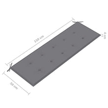 vidaXL Panca da Giardino con Cuscino 157 cm in Massello di Acacia