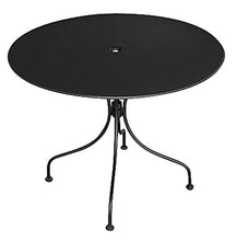 vorghini Tavolo Tondo da Giardino Ø90 cm in Ferro Baveno Nero