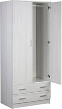 Armadio guardaroba 2 ante 2 cassetti laminato Eucalipto 77x52x182 cm