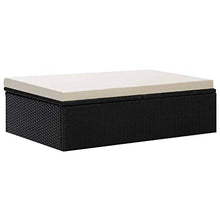 Tidyard Set Divani da Giardino, Set Divano Esterno con Cuscini in Polyrattan Nero 2 pz