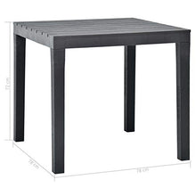 Tidyard Tavolo da Giardino Quadrato in Plastica Antracite 78x78x72 cm,Tavolo da Esterno in Plastica,Tavolo da Pranzo da Giardino per Esterno in Plastica 78x78x72 cm