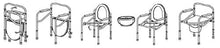 Sedia comoda pieghevole per WC o doccia, altezza regolabile 44-55cm