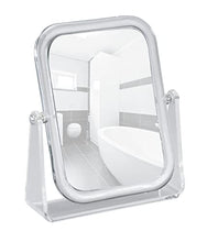 WENKO Specchio cosmetico da appoggio Noci quadrato - pieghevole, superficie specchiante: 12.5 x 17 cm 300 % ingrandimento, Acrilico, 19.5x19.5x15, Trasparente