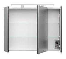 Set di mobili da bagno Malema bianco antracite con frontale arrotondato a 3 pz.