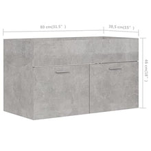 vidaXL Set Mobili da Bagno 2 pz Grigio Cemento in Truciolato