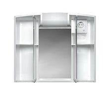 Jokey Armadietto a specchio Angy con ripiano e illuminazione a LED, larghezza 59 cm, in plastica, colore bianco