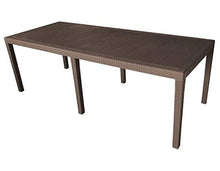 Ipae-Progarden Queen, Tavolo rettangolare allungabile effetto rattan, Marrone, 220 x 90 x 72 cm