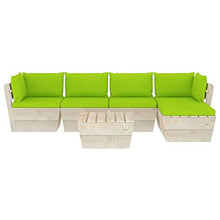 FAMIROSA Set Divani da Giardino su Pallet 6 pz con Cuscini Legno Abete-3515