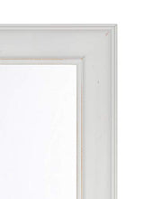 MO.WA Specchio Parete Lungo Legno Sbiancato Bianco Shabby Chic cm. 51x146 Cornice Legno da Appendere in Verticale e Orizzontale Made in Italy.