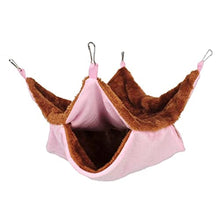 Amaca a Doppio Spessore in Peluche per criceti, Ratto, Scoiattolo, Uccello da Compagnia, Durevole, Amaca Rosa 35 * 35 cm