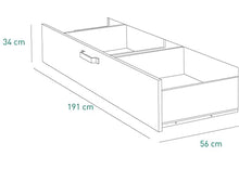 Composad | Cassettone per Letto della Linea LAFABRICA LT2102 e LT2103 Cassetto Contenitore, Cassettone, Dimensioni (LxAxP) 191x34,8x56,5 cm, Colore Grigio Tadao, Made in Italy