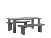 Beliani Set Mobili da Giardino Tavolo e 2 Panchine in Cemento Grigio TARANTO