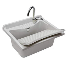 Jo-Bagno.it ASSE per Lavare i Panni da 60 cm in PVC Bianco - ASSE Lavapanni Universale per Lavatoio in Resina 60x60 e 60x50