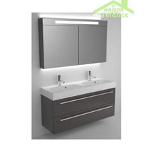 Kit Mobile lavabo RIHO & SLIMLINE SET 77 in legno lamellato, 120 x 38 a 60,5 cm