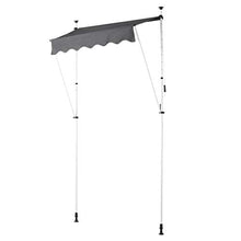 Cikonielf Tenda da Sole Retrattile Manuale da Giardino Esterno,Tenda Parasole Rettratile,Tenda da Balcone,Altezza Regolabile,300 x 120 cm(Grigie)