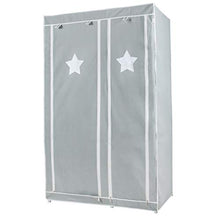 roba Armadio in Tessuto"Little Stars", 6 Scomparti, 175 x 110 x 45 cm, Grigio