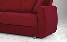 Dafne Italian Design Divano Letto 3 posti. Tessuto in Micro Fibra Bordeaux (cm. 225 x 87 x 92 h)