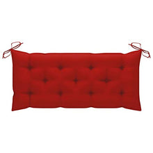 vidaXL - Altalena in legno di teak, con cuscino, altalena da giardino, terrazzo, esterno, 120 cm, colore: rosso