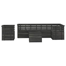 FAMIROSA Set Divani da Giardino su Pallet 7 pz Legno Pino Grigio Scuro-3750