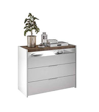 Stilprojectstore Comò 3 Cassetti - Full - Bianco Opaco/Noce Dark