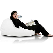 Bepouf Poltrona Sacco Puf Pouf Dimensioni 110x70 Ecopelle Pieno (Beige, Media)