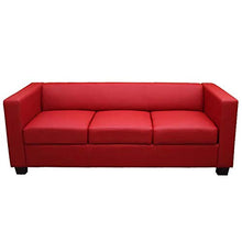 Serie Lille M65 divano sofa 3 posti 70x75x191cm ~ rosso pelle