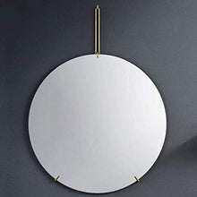 specchio per il trucco a parete, specchio moderno e minimalista in stile nordico, rotondo, staffa dorata - 60 cm di diametro, sospensione a parete, materiale in ferro metallico, vanità, camera da