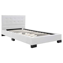 SKM Letto con Materasso Bianco in Similpelle 90x200 cm (29.94kg)