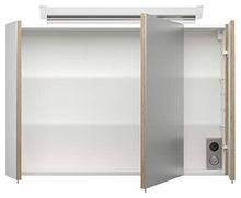 Set di mobili da bagno Firenze 90 2 parti rovere chiaro e armadio specchio