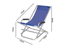 Sedia a sdraio dondolino pieghevole spiaggina cuscino braccioli prendisole blu