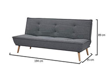 Marchio Amazon - Movian Scutari - Divano letto a 3 posti, 194 x 95 x 89 cm, grigio scuro