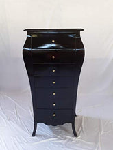 Louises Barock Rokoko - Cassettiera in stile antico, colore: nero, altezza 144 cm