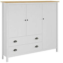 FAMIROSA Armadio a 3 Ante Hill Range Bianco 142x45x137 cm Legno di Pino