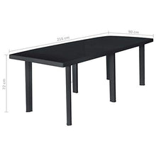 FAMIROSA Tavolo da Giardino Antracite 216x90x72 cm in Plastica
