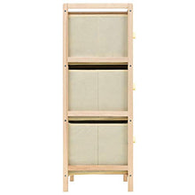 FAMIROSA Armadietto in Cedro con 6 Cesti in Tessuto Beige