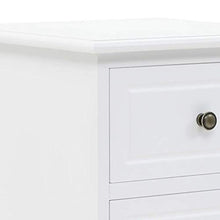 Cikonielf - Comodino moderno per camera da letto, con 3 cassetti, supporto per cellulare, armadio, comò in MDF e legno di pino, 35 x 32 x 59 cm, bianco (non richiede montaggio)