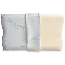 Baldiflex, Cuscino 100% Memory Foam per Cervicale, Rivestimento Maxicool, 40x70 Alto 11,5/9,5 cm, Ergonomico, Sfoderabile